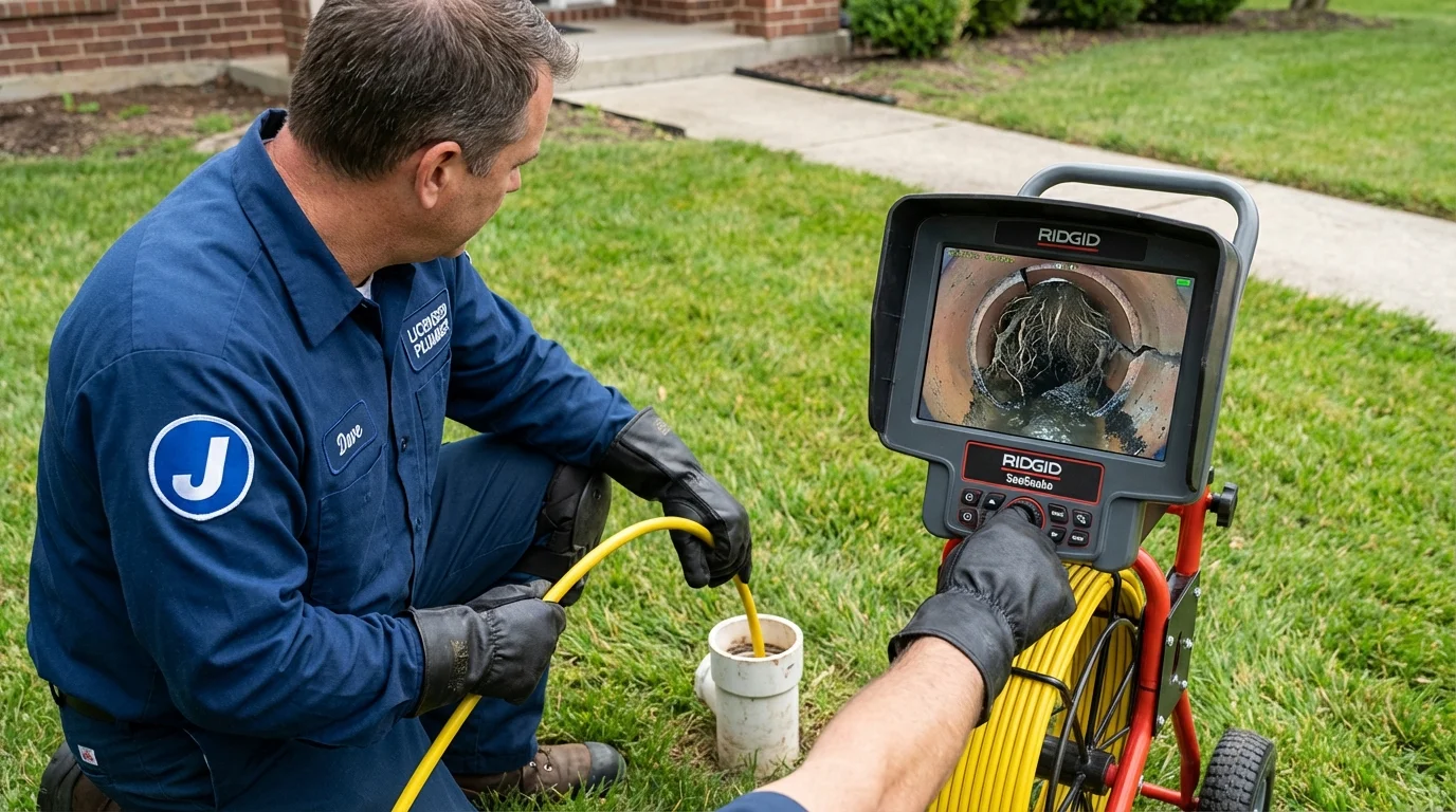 Sewer camera inspection being performed by Johns Plumbing LLC in Donora